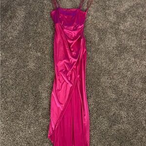 Elegant Pink Satin Dress
